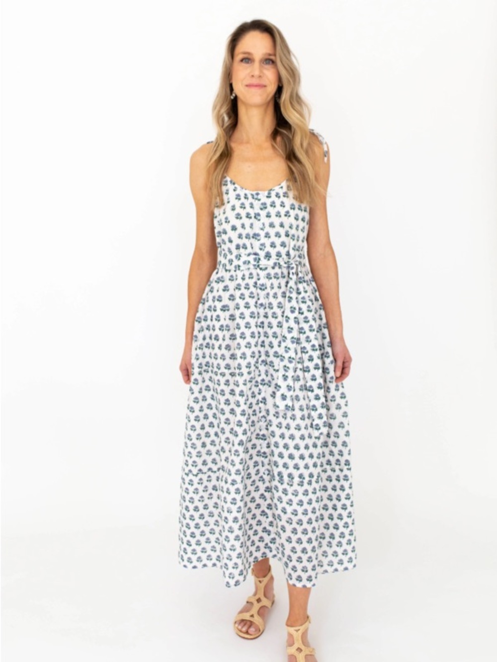 Marea Siesta Maxi Dress - Blue and White Sz Sm